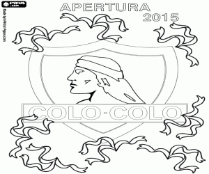 desenho de Colo-Colo, campeão do Apertura 2015 para colorir