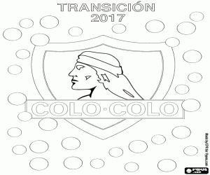 desenho de Colo-Colo, campeão Transición 2017 para colorir