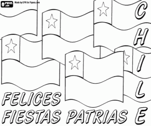 desenho de Comemorações de independência do Chile para colorir