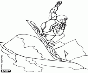 desenho de Competição de snowboard para colorir