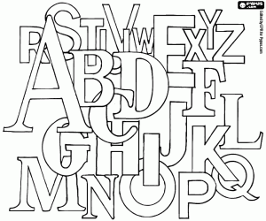 desenho de Composição com as letras do alfabeto para colorir