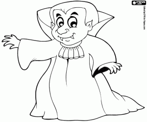 desenho de Conde Drácula no Halloween para colorir
