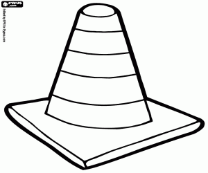 desenho de Um cone de trânsito para colorir