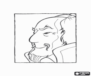 desenho de Confúcio, o confucionismo para colorir