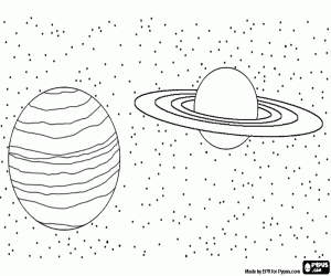 desenho de Conjunção de Júpiter e Saturno para colorir