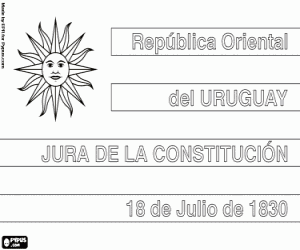 desenho de Constituição do Uruguai em 1830 para colorir