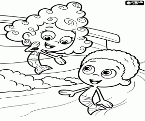 desenho de Conversa entre Deema e Goby para colorir