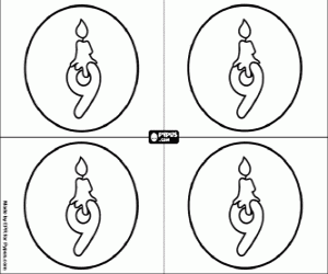 desenho de Convite para a festa de nove anos para colorir