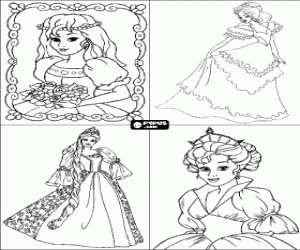 desenho de Convite para a festa de princesas para colorir