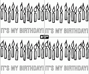 desenho de Convite para festa com velas para colorir