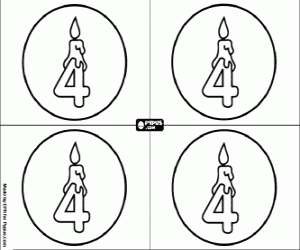 desenho de Convite para minha festa de 4 aniversário para colorir