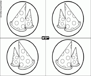desenho de Convites com chapéus de festa para colorir