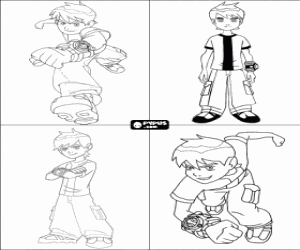 desenho de Convites de aniversário do Ben 10 para colorir