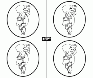 desenho de Convites de aniversário de três anos para colorir