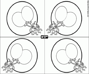 desenho de Convites de festa com balões para colorir