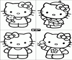 desenho de Convites de Hello Kitty para colorir