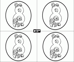 desenho de Convites para festa de oito anos para colorir