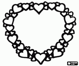 desenho de Um coração para felicitar a mãe para colorir