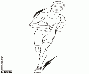 desenho de Corrida, última parte de um triatlo para colorir