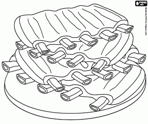 desenho de Costelinhas de porco para churrasco para colorir