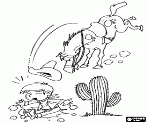 desenho de O cowboy caiu do cavalo para colorir