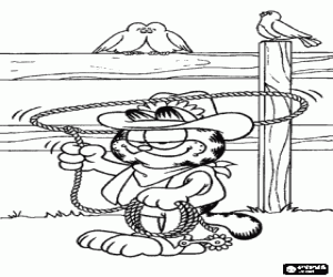 desenho de Um cowboy chamado Garfield para colorir