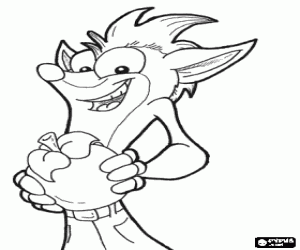 desenho de Crash Bandicoot, videogame para colorir