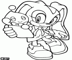 desenho de Cream e Cheese, personagens de Sonic para colorir