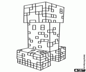 desenho de Criatura hostil do Minecraft, Creeper para colorir