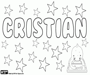 desenho de Cristian, nome de origem latina para colorir