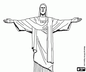 desenho de Cristo do Corcovado, Rio de Janeiro para colorir