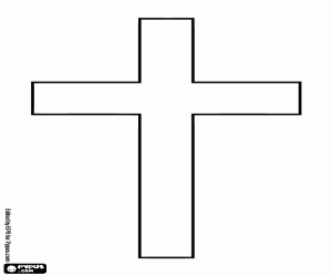 desenho de Um crucifixo, uma cruz cristã para colorir