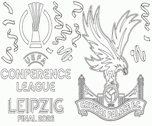 desenho de Crystal Palace, Liga Conferência 2026 para colorir