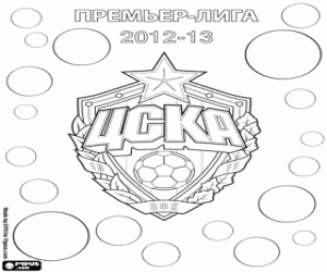 desenho de CSKA Moscou, campeão 2012-2013 para colorir