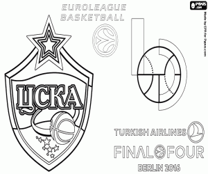 desenho de CSKA Moscou, campeão da Euroliga de 2016 para colorir