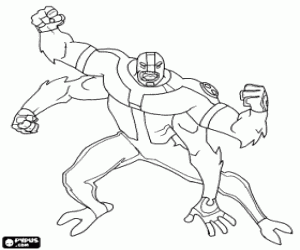 desenho de Cuatro Braços, um alien de Ben 10 para colorir