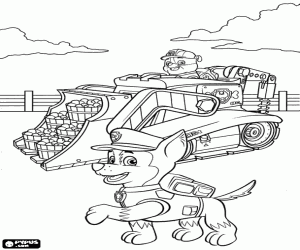 desenho de Os cães Paw Patrol na colheita para colorir