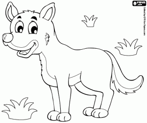 desenho de Um cão selvagem, um dingo para colorir