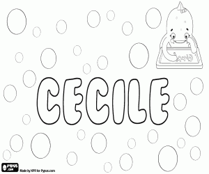 desenho de Cécile, nome de origem latina para colorir