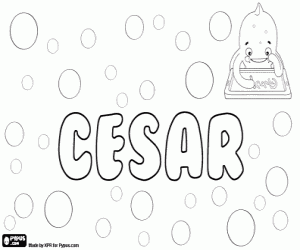 desenho de César, nome para menino para colorir