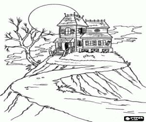desenho de O caminho da casa assombrada para colorir