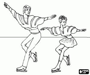 desenho de Dança do casal no gelo para colorir