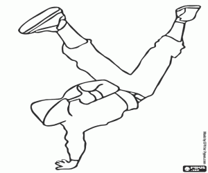 desenho de Dançar hip-hop ou dança break para colorir