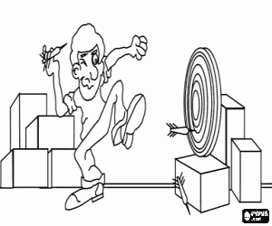 desenho de Dardos, um jogo divertido para colorir