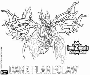desenho de Dark Flameclaw, Invizimals Nova dimensão para colorir