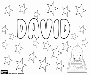 desenho de David, nome bíblico para colorir