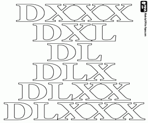 desenho de De 530 a 580, as dezenas romanas para colorir