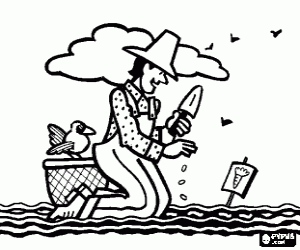 desenho de Tempo de semear na horta para colorir