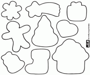 desenho de Decorar biscoitos de Natal para colorir