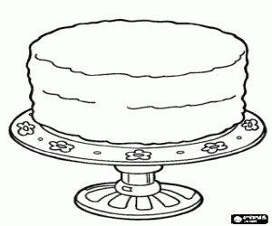desenho de Decorar o bolo de aniversário para colorir